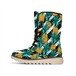 Pineapple Striped Pattern Print Winter Boots