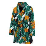 Pineapple Striped Pattern Print Women's Bathrobe