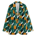 Pineapple Striped Pattern Print Women's Blazer