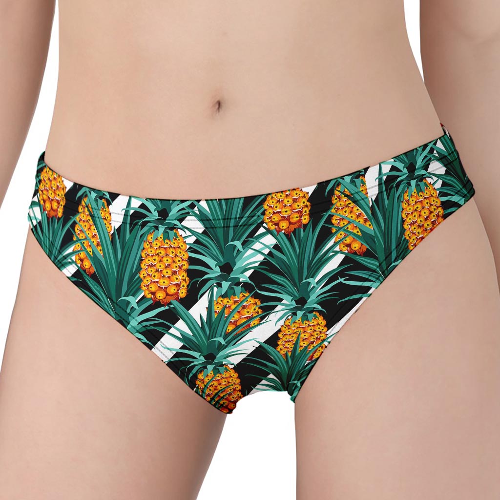 Pineapple Striped Pattern Print Women's Panties