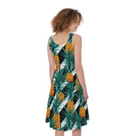 Pineapple Striped Pattern Print Women's Sleeveless Dress
