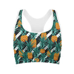 Pineapple Striped Pattern Print Women's Sports Bra