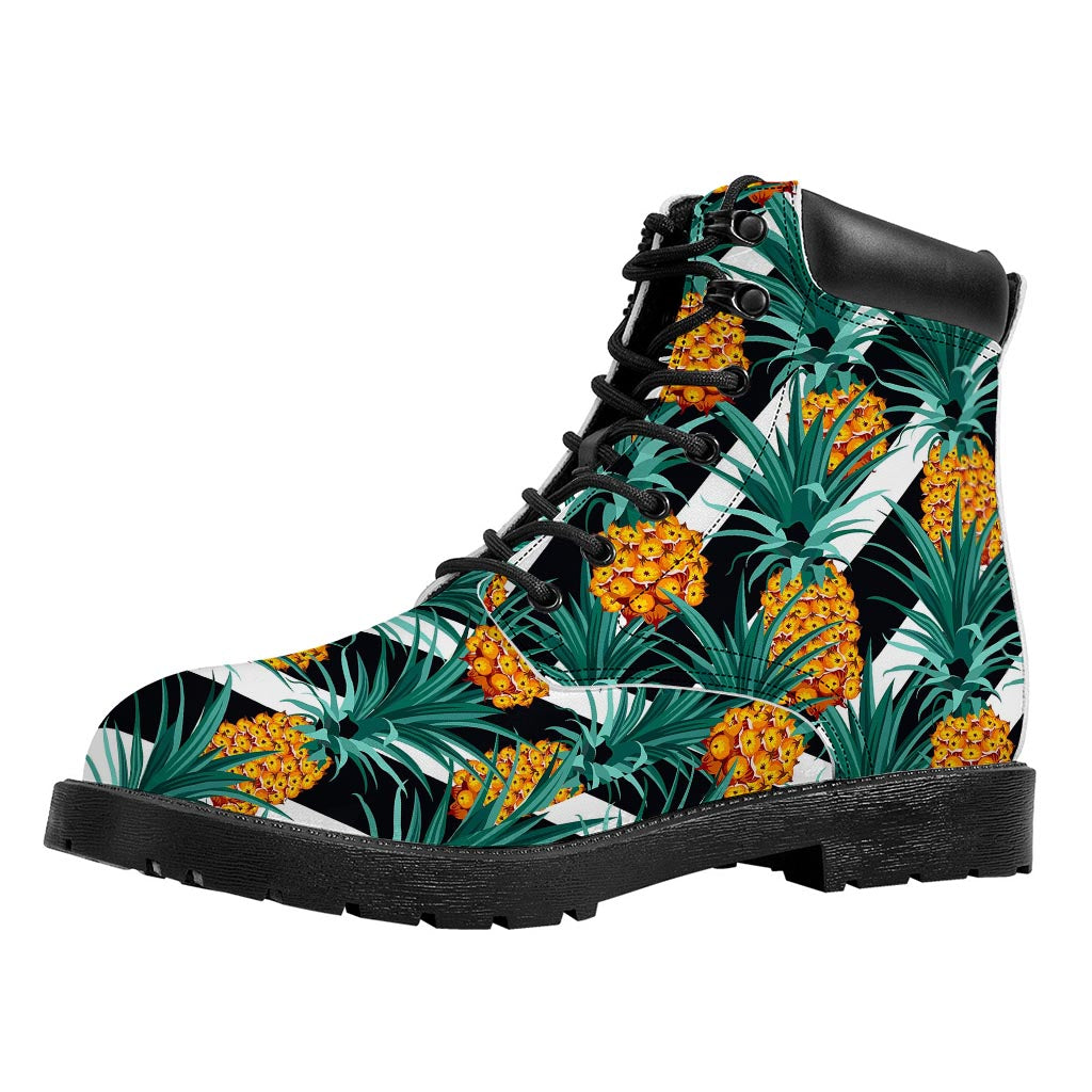 Pineapple Striped Pattern Print Work Boots