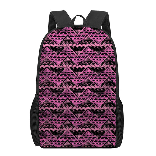 Pink African Ethnic Pattern Print 17 Inch Backpack