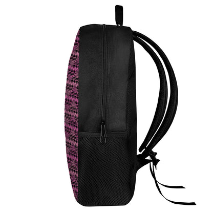 Pink African Ethnic Pattern Print 17 Inch Backpack