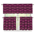 Pink African Ethnic Pattern Print 3 Piece Kitchen Curtains