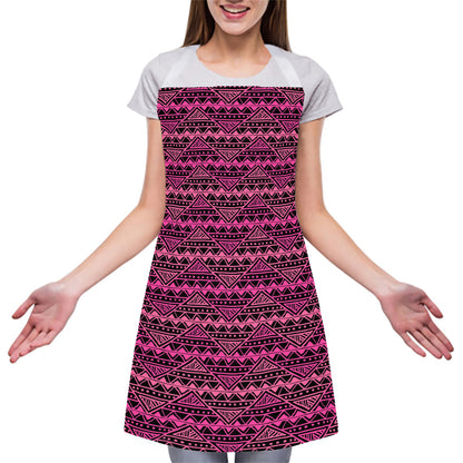 Pink African Ethnic Pattern Print Adjustable Apron