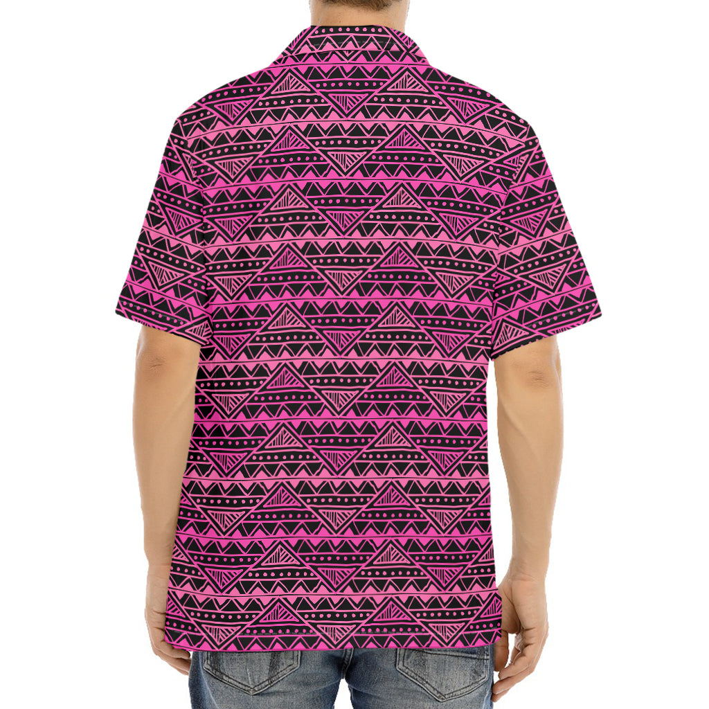 Pink African Ethnic Pattern Print Aloha Shirt