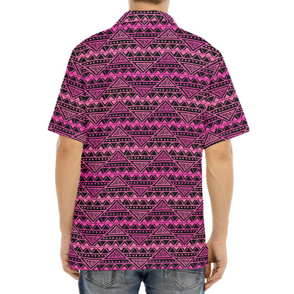 Pink African Ethnic Pattern Print Aloha Shirt