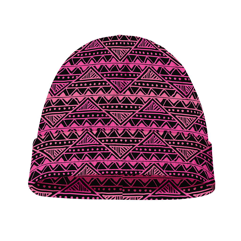 Pink African Ethnic Pattern Print Beanie