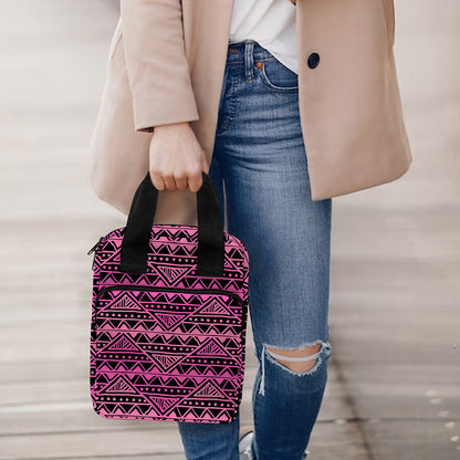 Pink African Ethnic Pattern Print Bible Tote Bag