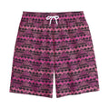 Pink African Ethnic Pattern Print Cotton Shorts