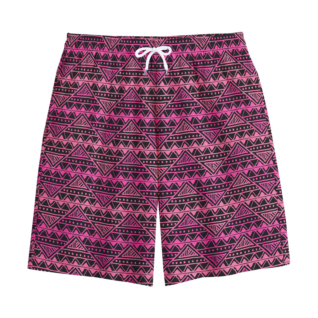 Pink African Ethnic Pattern Print Cotton Shorts