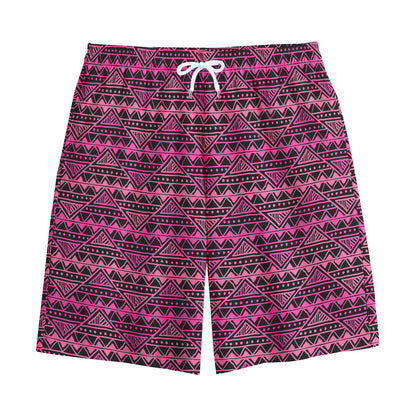 Pink African Ethnic Pattern Print Cotton Shorts