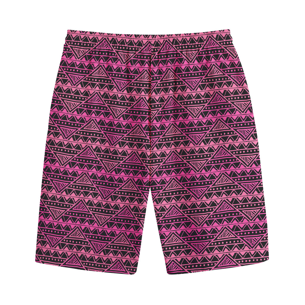 Pink African Ethnic Pattern Print Cotton Shorts