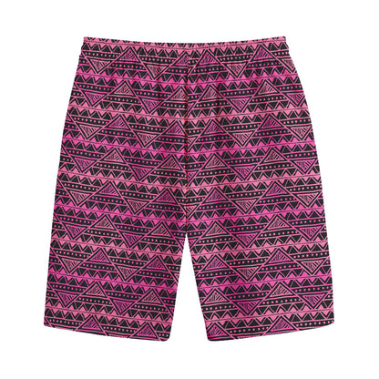 Pink African Ethnic Pattern Print Cotton Shorts