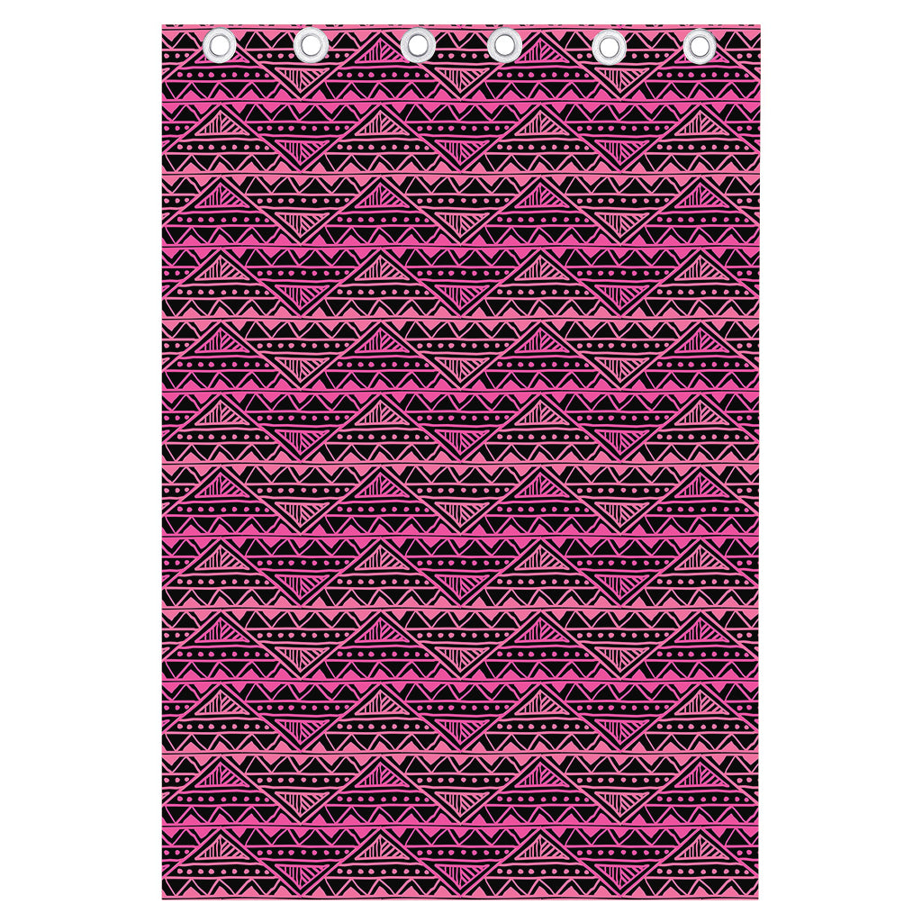 Pink African Ethnic Pattern Print Curtain