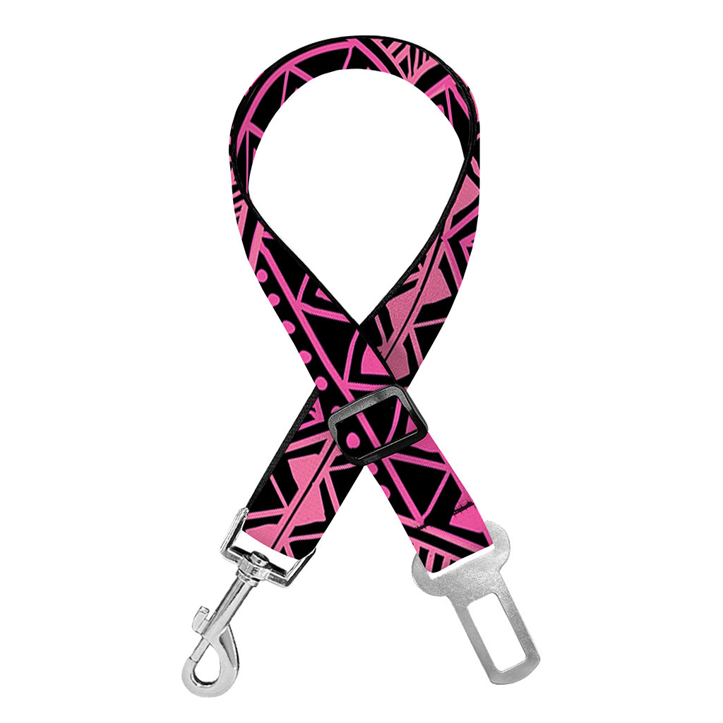 Pink African Ethnic Pattern Print Dog Seat Belt
