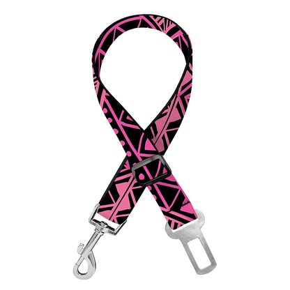 Pink African Ethnic Pattern Print Dog Seat Belt