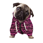 Pink African Ethnic Pattern Print Dog Zip Up Hoodie