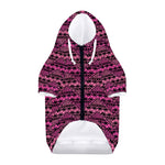 Pink African Ethnic Pattern Print Dog Zip Up Hoodie