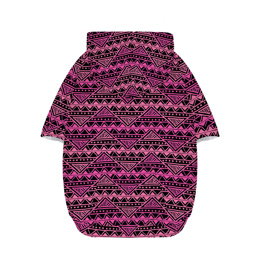 Pink African Ethnic Pattern Print Dog Zip Up Hoodie