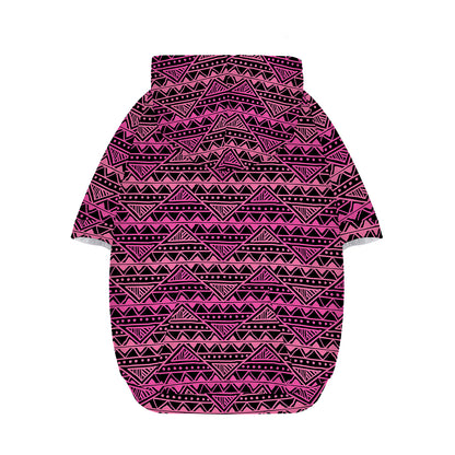 Pink African Ethnic Pattern Print Dog Zip Up Hoodie