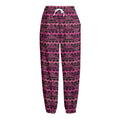 Pink African Ethnic Pattern Print Fleece Lined Knit Pants