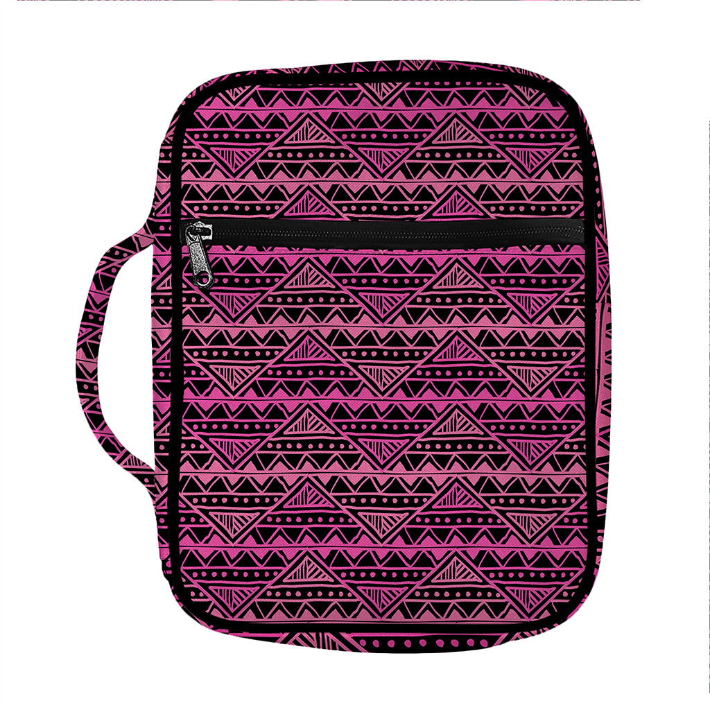 Pink African Ethnic Pattern Print Front Pocket Bible Bag