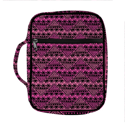 Pink African Ethnic Pattern Print Front Pocket Bible Bag