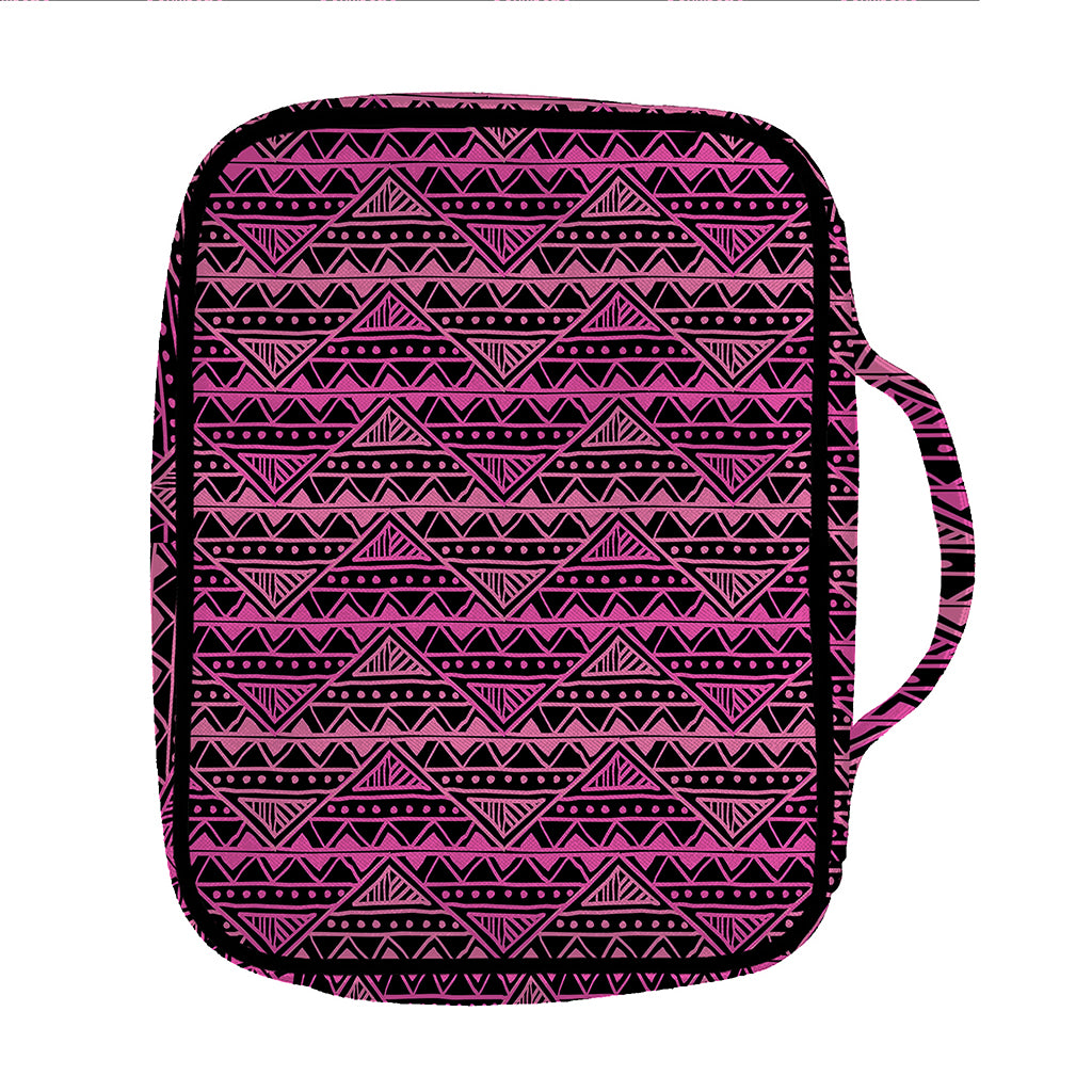 Pink African Ethnic Pattern Print Front Pocket Bible Bag