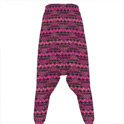Pink African Ethnic Pattern Print Hammer Pants