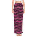 Pink African Ethnic Pattern Print High Slit Maxi Skirt