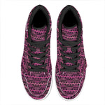 Pink African Ethnic Pattern Print High Top Leather Sneakers