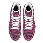 Pink African Ethnic Pattern Print High Top Leather Sneakers