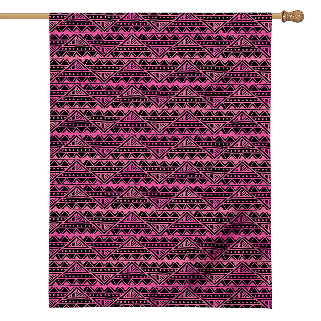 Pink African Ethnic Pattern Print House Flag