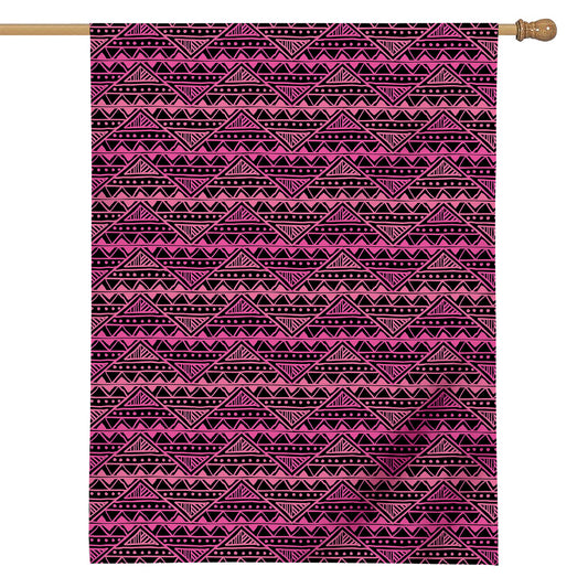 Pink African Ethnic Pattern Print House Flag