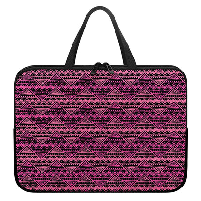 Pink African Ethnic Pattern Print Laptop Sleeve With Handle
