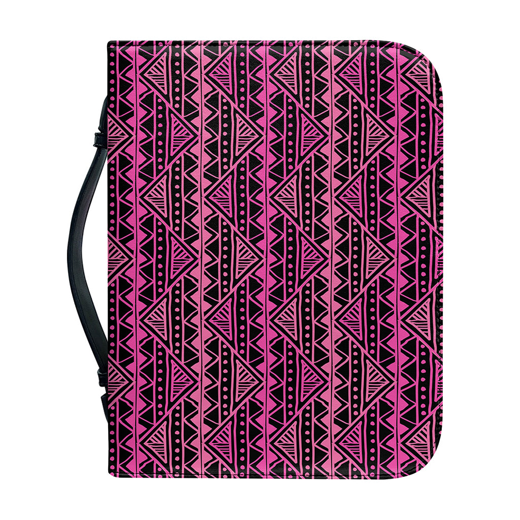 Pink African Ethnic Pattern Print Leather Bible Cover