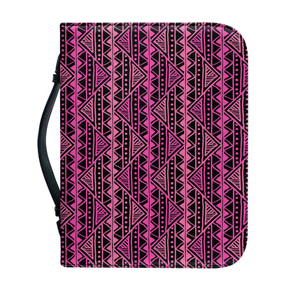 Pink African Ethnic Pattern Print Leather Bible Cover