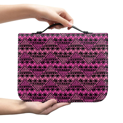 Pink African Ethnic Pattern Print Leather Bible Cover