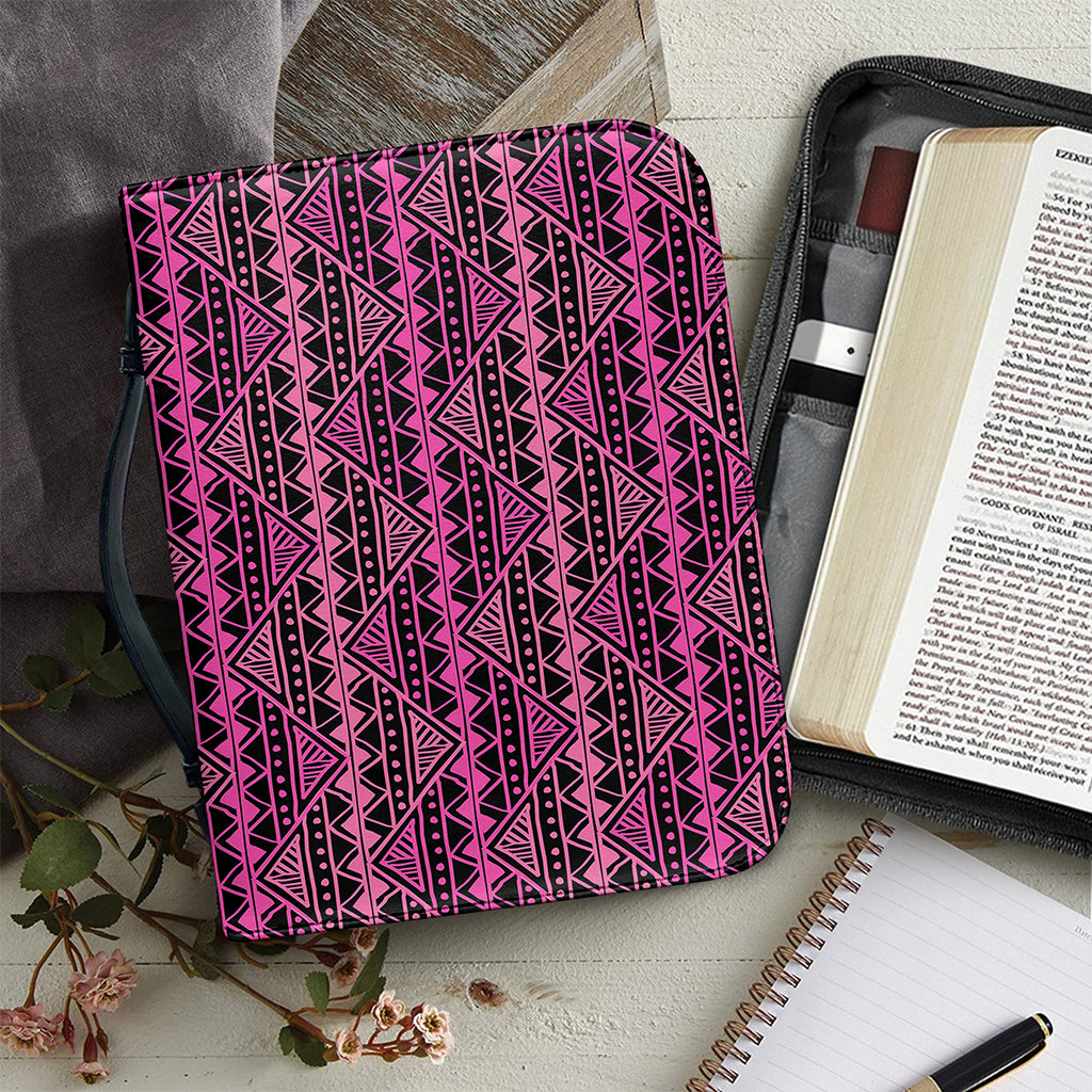 Pink African Ethnic Pattern Print Leather Bible Cover