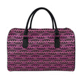 Pink African Ethnic Pattern Print Leather Duffel Bag