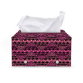 Pink African Ethnic Pattern Print Leather Tissue Box Cover