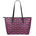 Pink African Ethnic Pattern Print Leather Tote Bag With Zipper