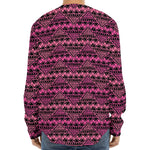 Pink African Ethnic Pattern Print Long Sleeve Baseball Jersey