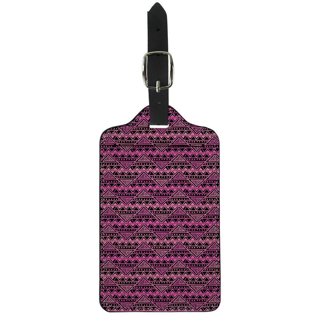 Pink African Ethnic Pattern Print Luggage Tag