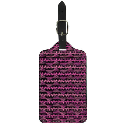 Pink African Ethnic Pattern Print Luggage Tag