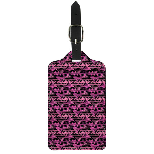 Pink African Ethnic Pattern Print Luggage Tag