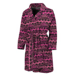 Pink African Ethnic Pattern Print Men's Bathrobe